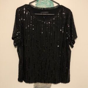 Sanctuary black sequin tee. Worn ONCE! Size XL